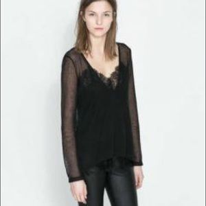 Zara Double Layer Pullover Top